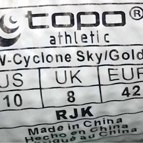 Topo Cyclone Sky /Gold Athletic Running Shoes - Picture 12 of 16